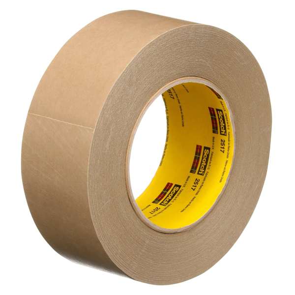 Scotch 3M™ 2517 Flatback Tape, 6.5 Mil, 2" x 60 yds., Kraft, 24/Case T9472517